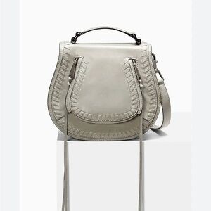 Rebecca Minkoff Vanity Saddle Bag Small Gray Crossbody Bag Purse Pockets